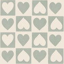 Reveal Wallpaper CheckeRöd Hearts - Sage – designstark produkt för ett vackrare och mer personligt hem
