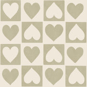 Reveal Wallpaper CheckeRöd Hearts - Pistachio – designstark produkt för ett vackrare och mer personligt hem