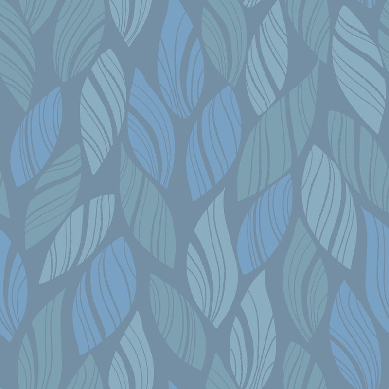 Reveal Wallpaper Knitted Leaf - Blå Mix – designstark produkt för ett vackrare och mer personligt hem