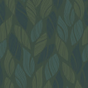Reveal Wallpaper Knitted Leaf - Night Grön – designstark produkt för ett vackrare och mer personligt hem