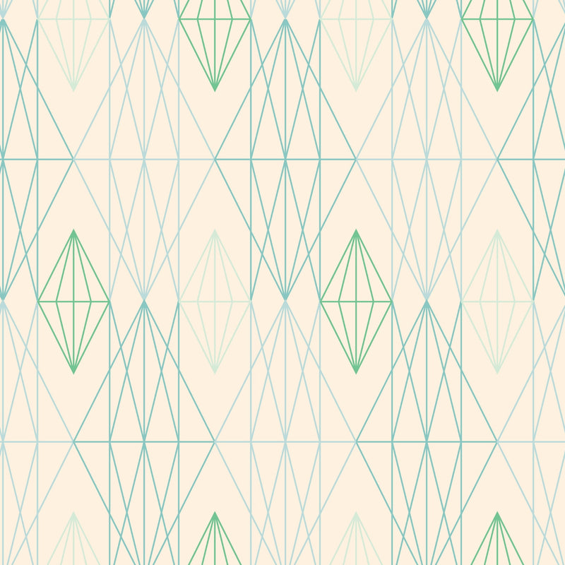Reveal Wallpaper Diamond Geo - Multi Grön – designstark produkt för ett vackrare och mer personligt hem