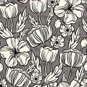 Reveal Wallpaper Poppy Sketch - Charcoal – designstark produkt för ett vackrare och mer personligt hem