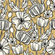 Reveal Wallpaper Poppy Sketch - Ochre – designstark produkt för ett vackrare och mer personligt hem
