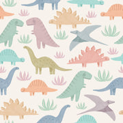 Reveal Wallpaper Pastel Dinosaurs - OffVit – designstark produkt för ett vackrare och mer personligt hem