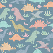 Reveal Wallpaper Pastel Dinosaurs - Blå – designstark produkt för ett vackrare och mer personligt hem