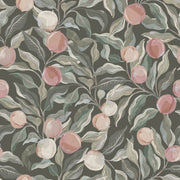 Reveal Wallpaper Painterly Peaches - Dark Grön – designstark produkt för ett vackrare och mer personligt hem