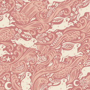 Reveal Wallpaper Celestial Sea Rabbit - half drop - Warm Rosa – designstark produkt för ett vackrare och mer personligt hem