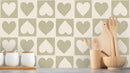 Reveal Wallpaper CheckeRöd Hearts - Pistachio – designstark produkt för ett vackrare och mer personligt hem