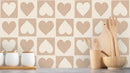 Reveal Wallpaper CheckeRöd Hearts - Terracotta – designstark produkt för ett vackrare och mer personligt hem