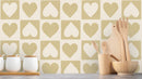 Reveal Wallpaper CheckeRöd Hearts - Ochre – designstark produkt för ett vackrare och mer personligt hem