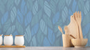 Reveal Wallpaper Knitted Leaf - Blå Mix – designstark produkt för ett vackrare och mer personligt hem