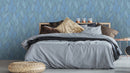 Reveal Wallpaper Knitted Leaf - Blå Mix – designstark produkt för ett vackrare och mer personligt hem