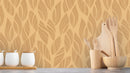 Reveal Wallpaper Knitted Leaf - Ochre – designstark produkt för ett vackrare och mer personligt hem