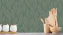 Reveal Wallpaper Knitted Leaf - Grön – designstark produkt för ett vackrare och mer personligt hem