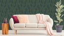 Reveal Wallpaper Knitted Leaf - Night Grön – designstark produkt för ett vackrare och mer personligt hem
