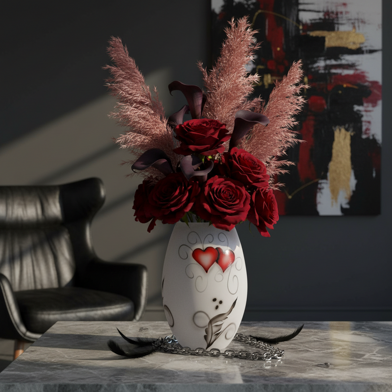 Nybro Crystal Vas Crystal Ink Heart Konvex 200X 130 Mm – kvalitetsprodukt för hem och renovering