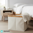 Bigso Förvaringskub Bamboo - Linne & Bambu