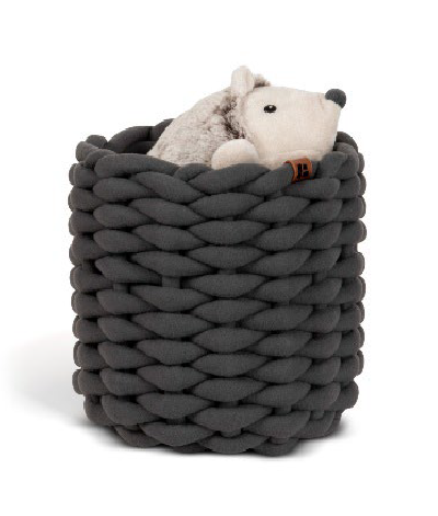 Bigso Rund korg i Peachskin, grå - Small