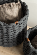 Bigso Rund korg i Peachskin, grå - Medium