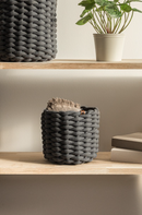 Bigso Rund korg i Peachskin, grå - Medium