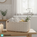 Bigso Rektangulär korg i Peachskin, off-white - X-Large