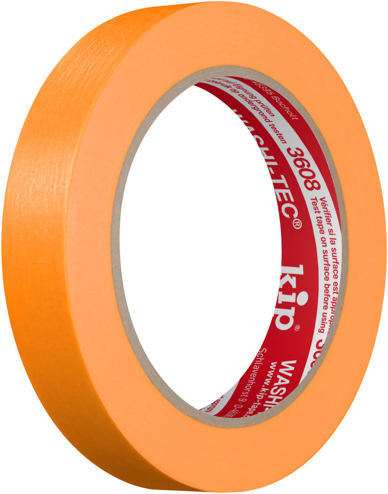 KIP Washi-Tec maskeringstejp ger skarpa färgkanter på släta och lätt skrovliga ytor. Tunn, rivtålig och UV-beständig målartejp för inne och ute. 18mm bred