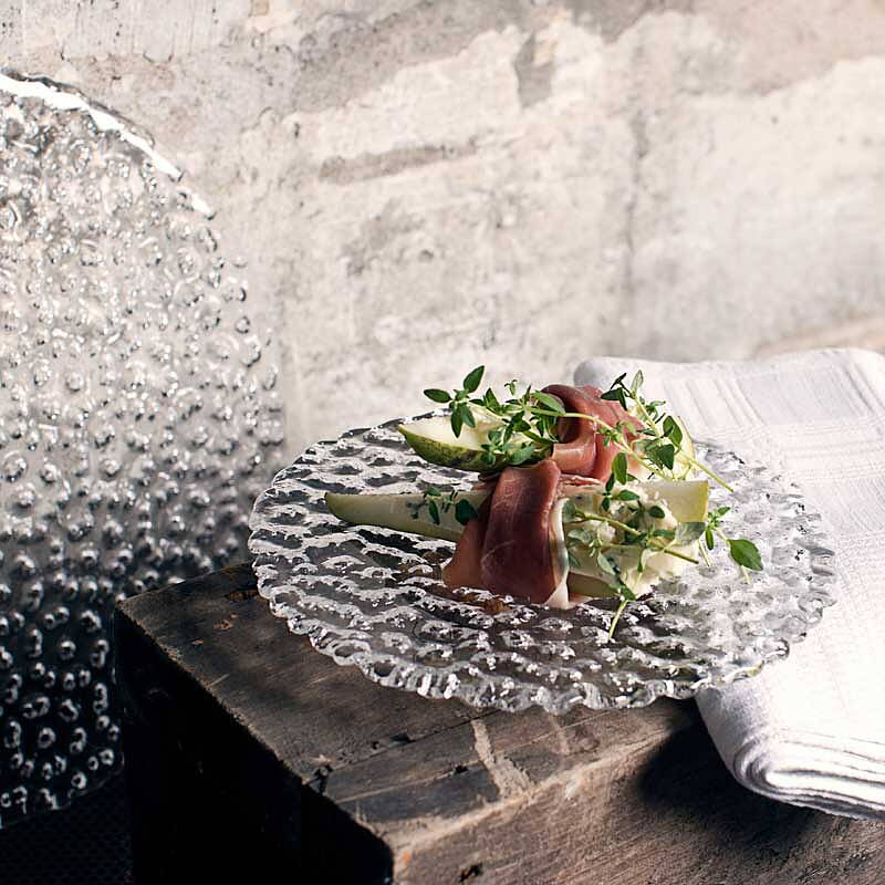 Målerås Glasbruk Knäckebröd / Crisp Bread Stor 280mm - Tallrik/bricka/fat handgjort i kristall