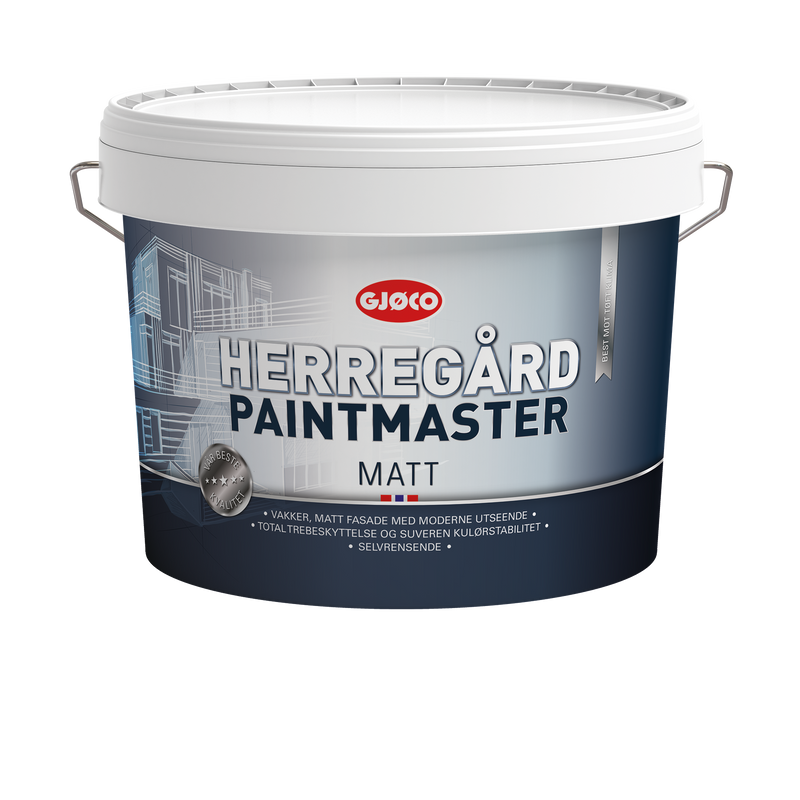 Gjöco Herregård Paintmaster  FÄRDIG VIT - Vacker matt fasadfärg