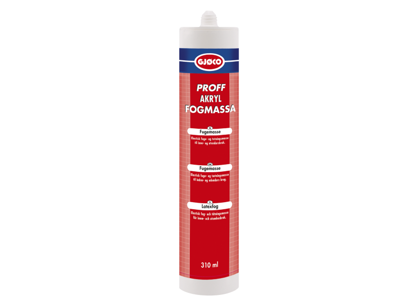 Gjøco Akrylfog Proff, vit - 300ml Lättanvänd målarfog.