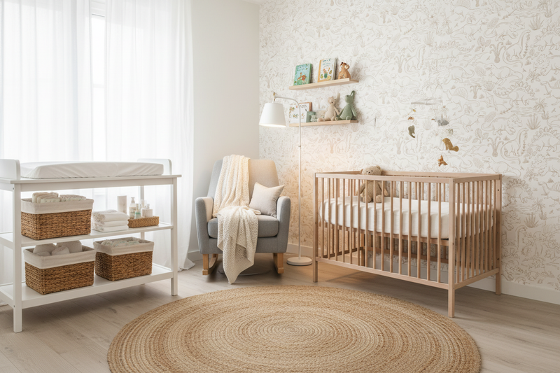 Reveal Wallpaper Watercolor Dino Safari - Beige – designstark produkt för ett vackrare och mer personligt hem