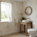 Lantlig toalett med Akantusblomma tapet