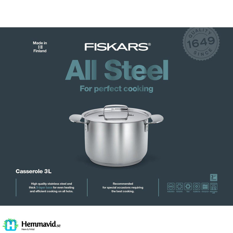 Fiskars All Steel gryta 3 L/18 cm - Hemmavid