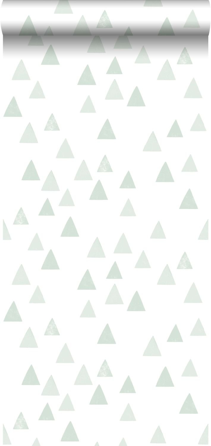 ESTAhome tapet grafiska trianglar - mintgrönt - Hemmavid.se