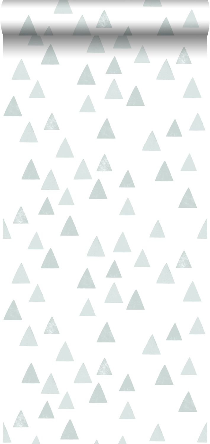 ESTAHOME tapet grafiska trianglar - gråblått - Hemmavid.se