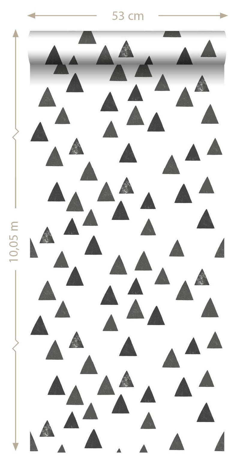 ESTAhome tapet grafiska trianglar - svart och vitt - Hemmavid.se