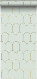 ESTAhome tapet art deco mintgrönt och guld - Hemmavid.se