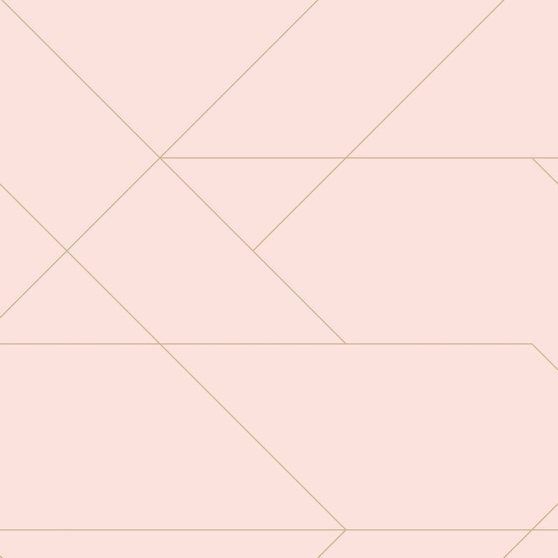 ESTAhome tapet grafiska linjer milt rosa och guld - Hemmavid.se