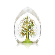 Målerås Glasbruk Yggdrasil, grön/gul - - Nordic Icons - Världsträdet stor – handgjort svenskt konstglas från Målerås Glasbruk