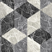 The Design Department Origin tapet 3D marmor motiv - svart och grått – mönstrad tapet för elegant väggdekoration
