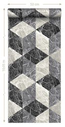 Origin tapet 3D marmor motiv - svart och grått - Hemmavid.se