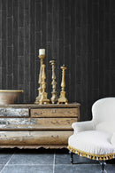 Origin tapet slitna träplankor - svart och silver - Hemmavid.se