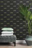 Origin tapet pantrar - svart och guld - Hemmavid.se