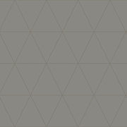The Design Department Origin tapet grafiska trianglar - varmt grått – mönstrad tapet för elegant väggdekoration