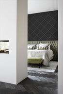 Origin tapet grafiska linjer -  svart och guld - Hemmavid.se