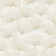 The Design Department Origin tapet gingkoblad - beige och guld – mönstrad tapet för elegant väggdekoration