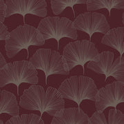 The Design Department Origin tapet gingkoblad - rött och guld – mönstrad tapet för elegant väggdekoration