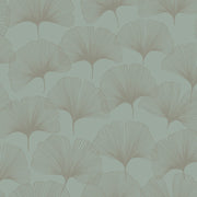 The Design Department Origin tapet gingkoblad - salviagrön – mönstrad tapet för elegant väggdekoration