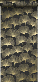 Origin tapet gingkoblad -  svart och guld - Hemmavid.se