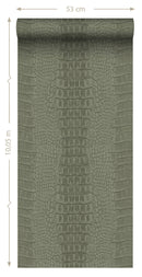 Origin tapet krokodilhud - gråaktigt olivgrönt - Hemmavid.se