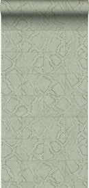 Origin tapet kakelmotiv med ormskinn - blekgrått - Hemmavid.se